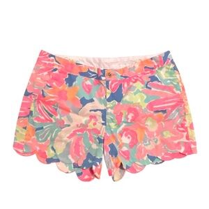 Lilly Pulitzer The Buttercup Cotton Scalloped Shorts - Size 12